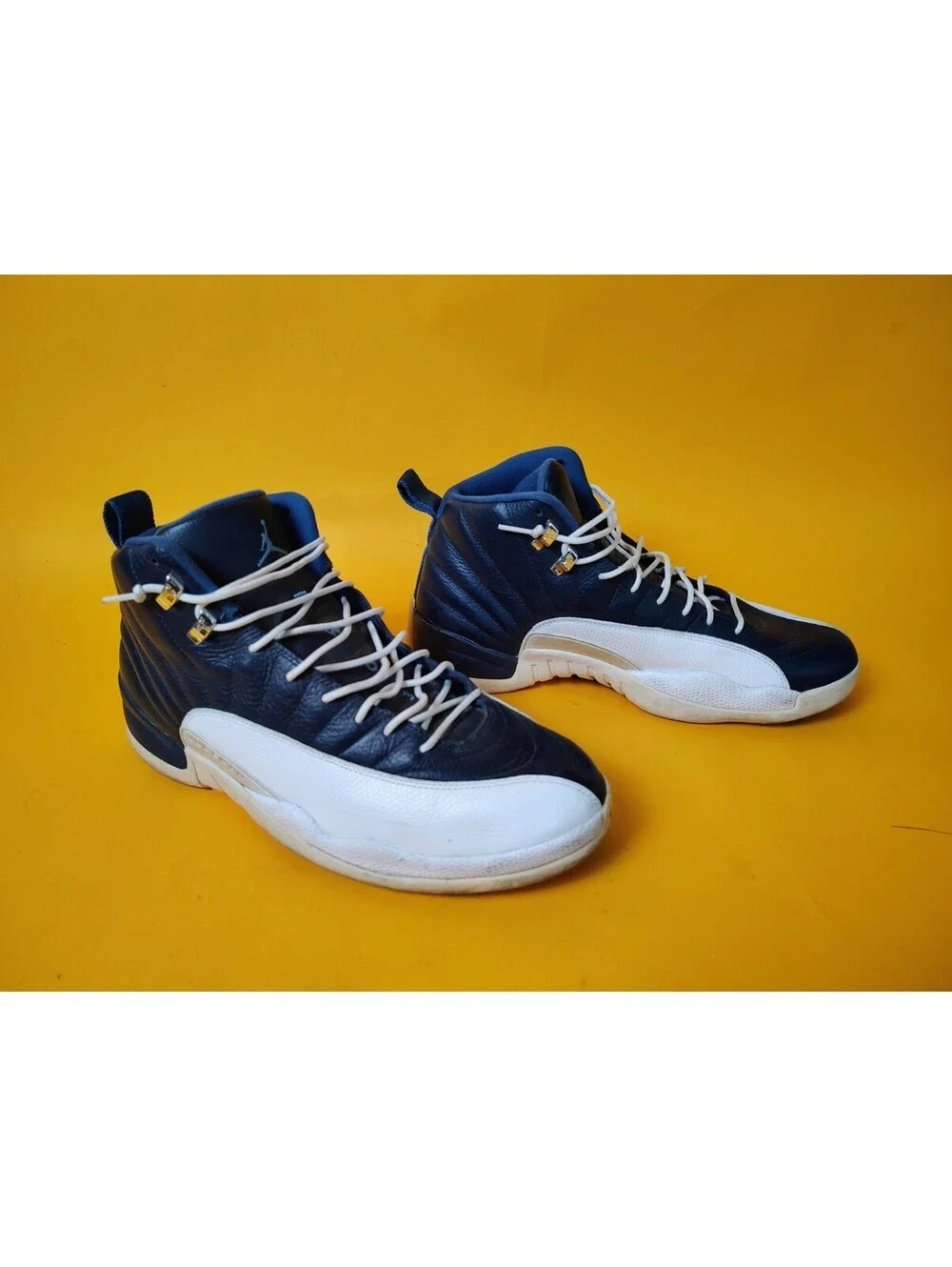 2012 Nike Air Jordan 12 Retro Obsidian Navy Blue White 130690-410 Men's Size 13